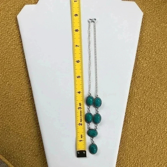 Turquoise Howlite 925 Sterling Silver Necklace & Earring Set NWT - Picture 2 of 5